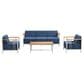 Sunwell Garden 4-Piece Patio Chat Set in Blue, , large
