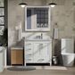 Lexora Home Jacques 36" Right Offset Single Bathroom Vanity in White with 2 cm White Carrara Marble Top and Rectangular Sink, , large