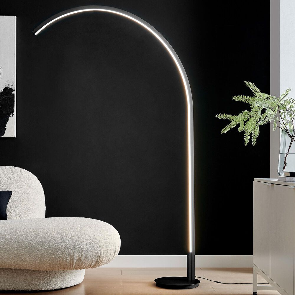 Lite Source Guerra LED Arch Floor Lamp in Black, , large