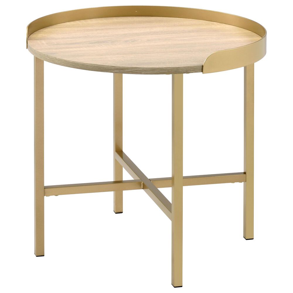 Gunnison Co. Mithea End Table in Oak and Gold , , large