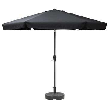 CorLiving 10" Black Tilt Market Umbrella with Black Base, , large