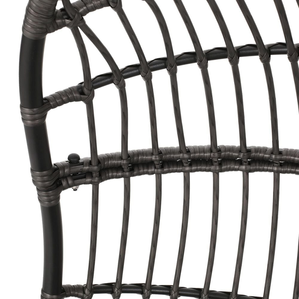 Hearth and Haven Berkshire Outdoor Hanging Egg Chair with Basket Shape in Dark Gray, , large