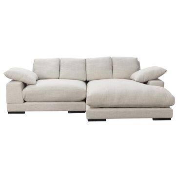 Moe"s Home Collection Plunge 2-Piece Stationary Reversible Sectional with Chaise in Brown, , large