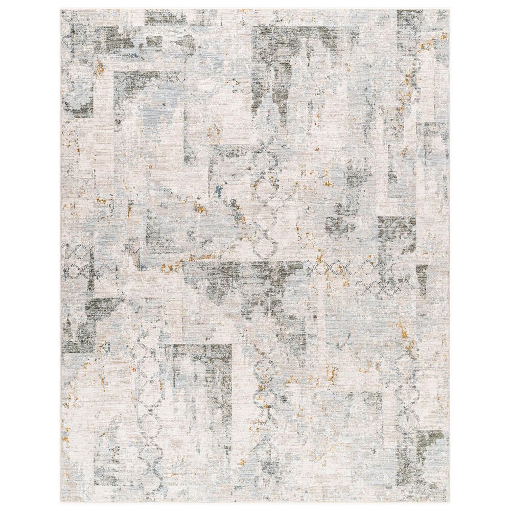 Surya Dresden Taupe, Off-White, Dusty Sage, Deep Teal, Light Gray, Mustard and Ink Blue 7&#39;10&quot; x 10&#39;2&quot; Area Rug, , large