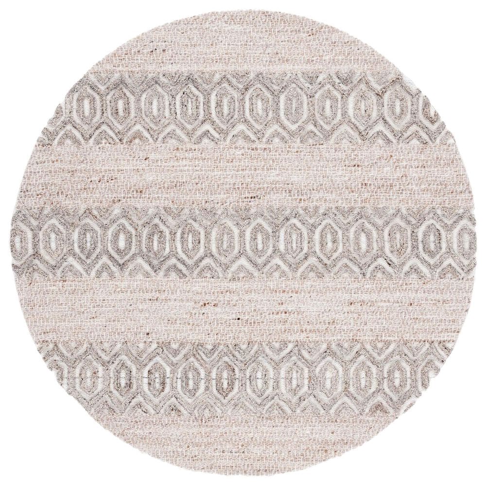 Safavieh Natura NAT610B 6" Round Beige and Ivory Area Rug, , large