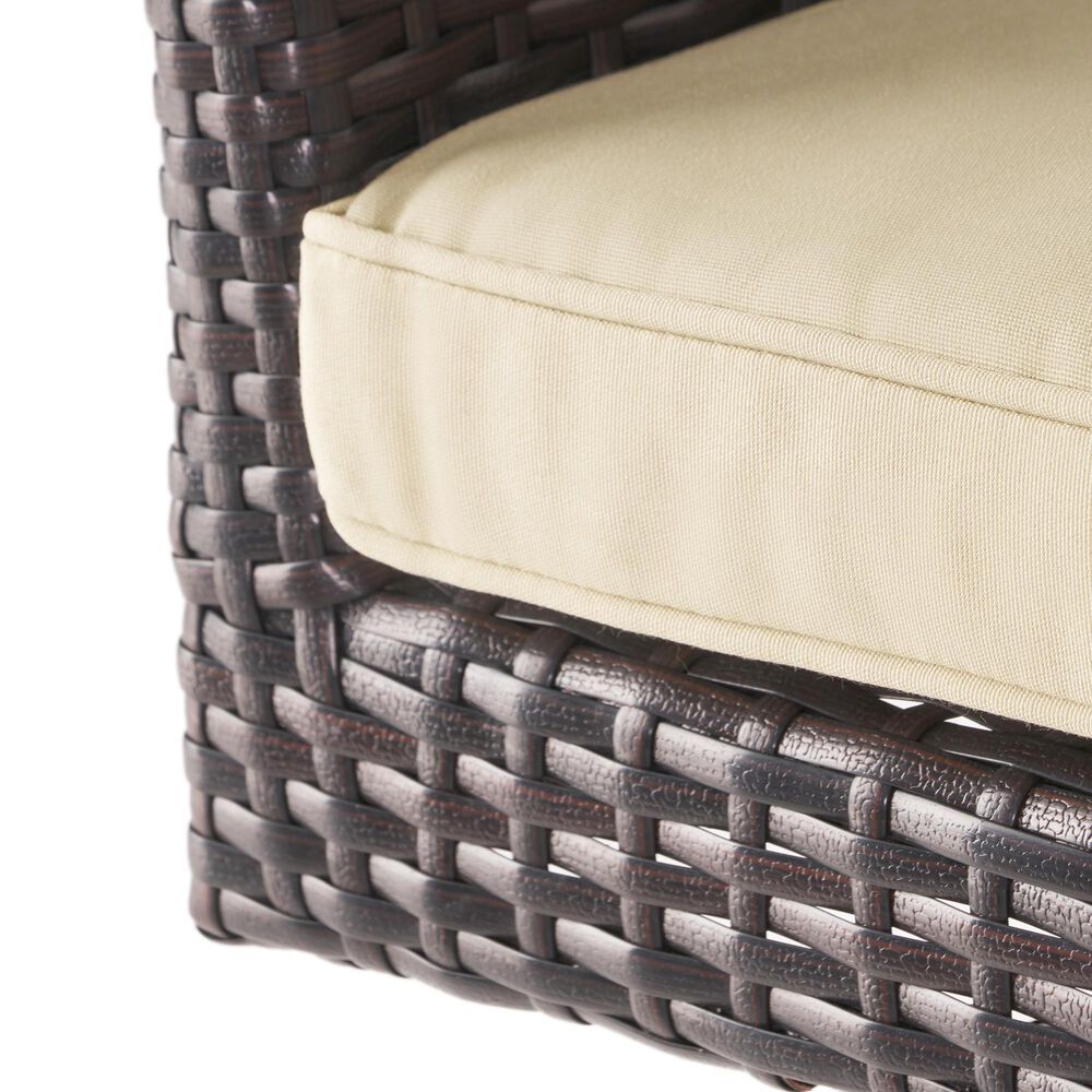 Hearth and Haven Modern Outdoor Swivel Bar Stool in Brown, , large