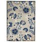 Nourison Aloha 6" x 9" Natural and Blue Indoor/Outdoor Area Rug, , large