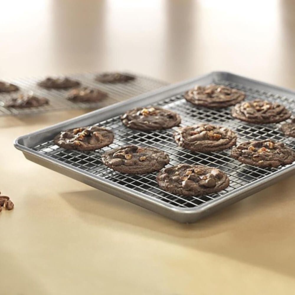 USA Pan Jelly Roll Bakeable Nonstick Cooling Rack and Pan Set in Gray, , large