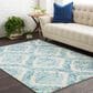37B Harput Navy, Ivory, Medium Gray and Teal 3"11" x 5"7" Area Rug, , large