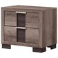 Crown Mark Rangley 2-Drawer Nightstand in Grey and Black, , large
