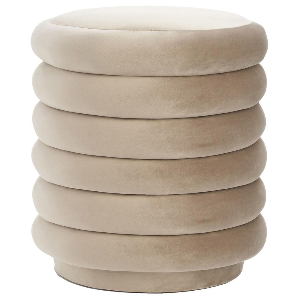 Accents DeVille Madison Small Pouf in Taupe, , large