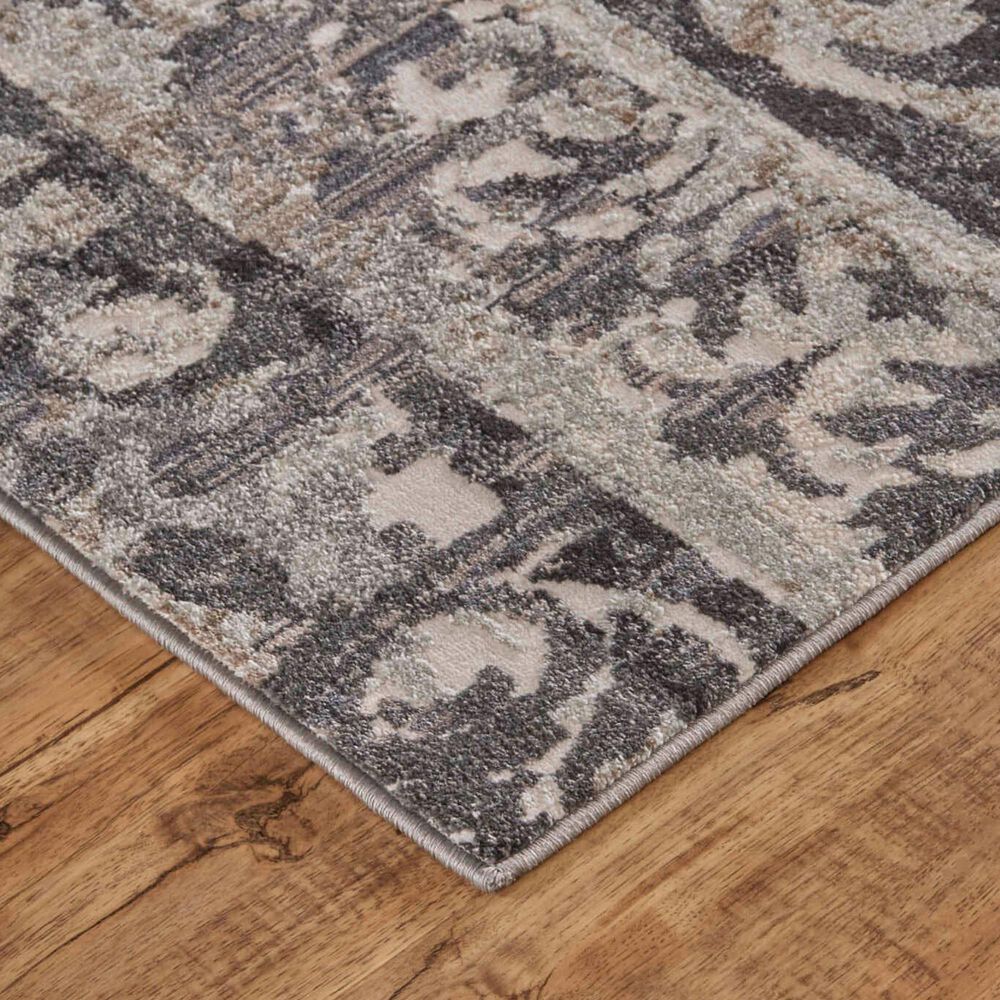 Feizy Kano 3871F 2&#39;7&quot; x 8&#39; Charcoal and Ivory Runner, , large