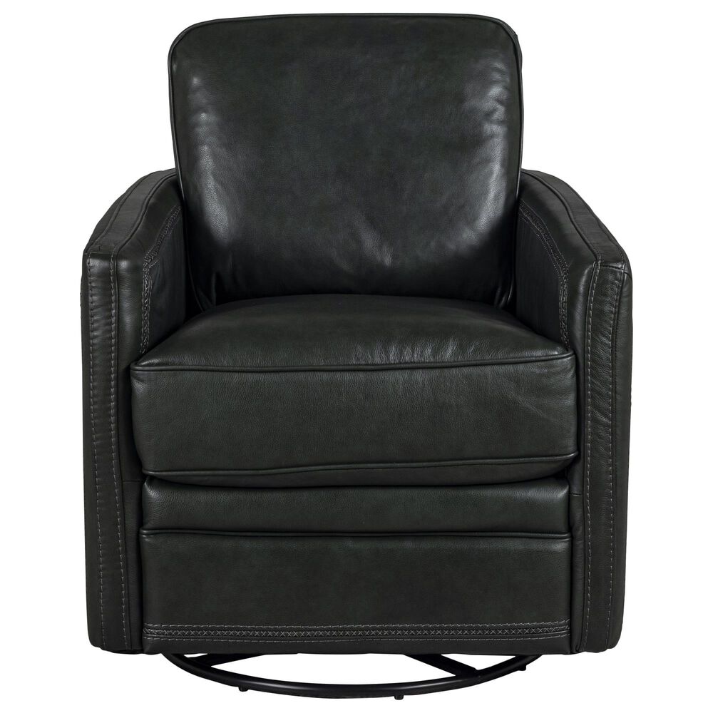 Italiano Furniture Turner Leather Swivel Glider in Forest Green, , large