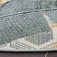 Safavieh Barbados Tropical Botanical 8" Round Grey and Gold Indoor/Outdoor Area Rug, , large