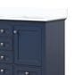 Lexora Home Dukes 48" Double Bathroom Vanity in Navy Blue with 2 cm White Quartz Top and Rectangular Sinks, , large