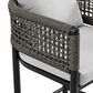 Blue River Alegria Patio Bar Stool with Gray Cushion in Black, , large