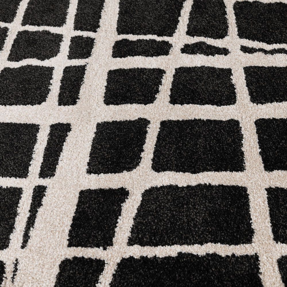 Central Oriental Oklahoma Titon Iron and White Sand 7&#39;10&quot; x 9&#39;10&quot; Area Rug, , large