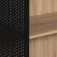 OSP Home Ace 2-Piece Desk with Hutch and Bookcase in River Oak and Black, , large