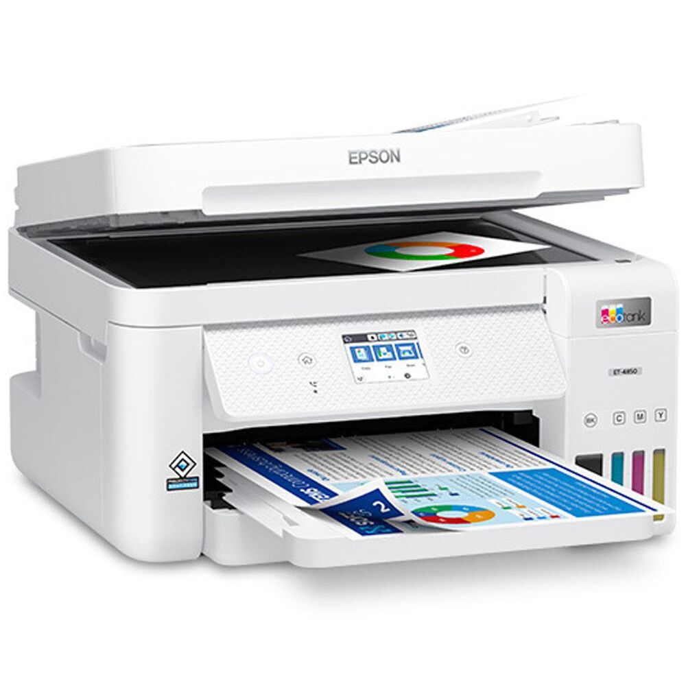 Epson EcoTank ET-4850 Wireless Color All-in-One Cartridge-Free Supertank Printer with Scanner, Copier, Fax, ADF and Ethernet, , large