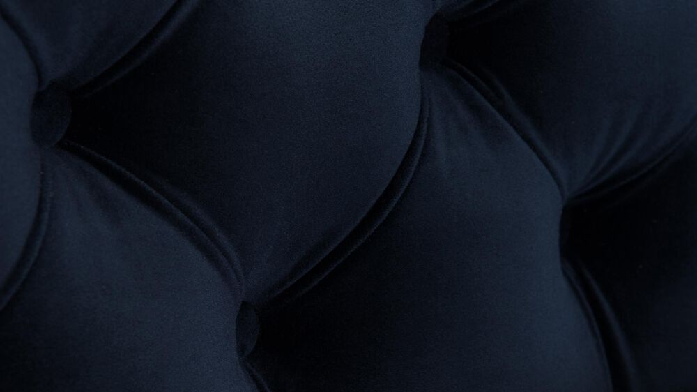 Jennifer Taylor Home Celine Tufted Settee Nailhead Accents in Dark Navy