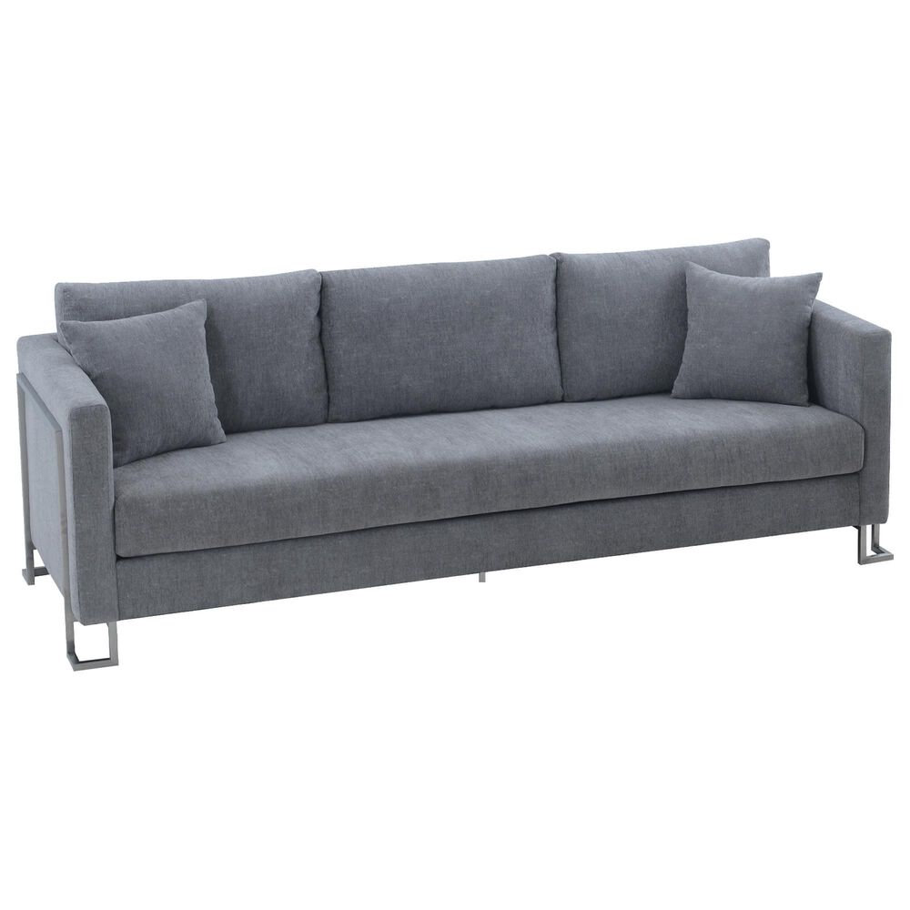 Blue River Heritage 2-Piece Sofa &amp; Chair Set in Gray/Brushed Stainless Steel, , large