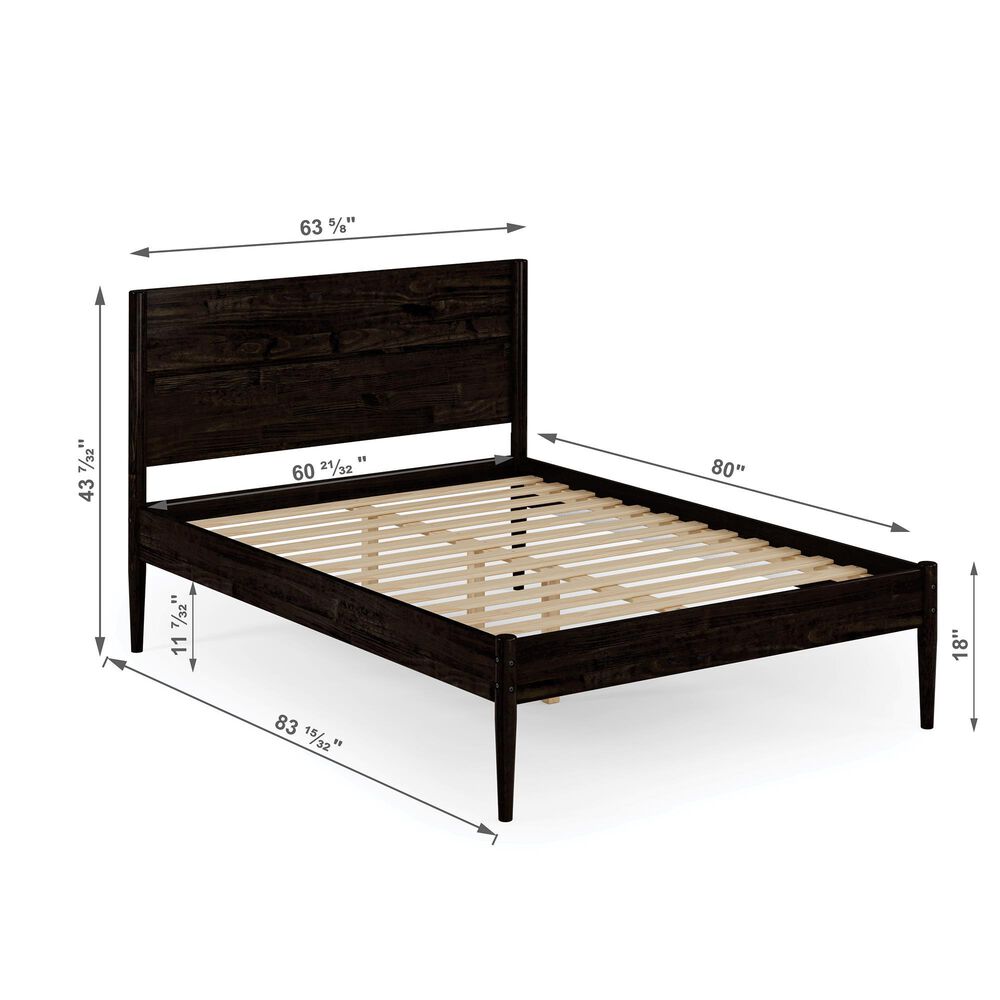 Forest Grove Mid Center Queen Platform Bed in Urban Walnut, , large