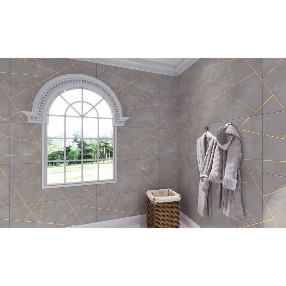 Soho Studio Artscape Cemento and Gold Line 24" x 48" Porcelain Tile, , large