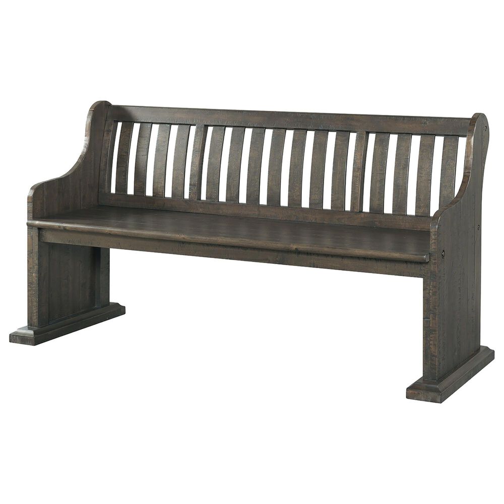 Mayberry Hill Stone Pew Bench in Smokey Dark Ash, , large