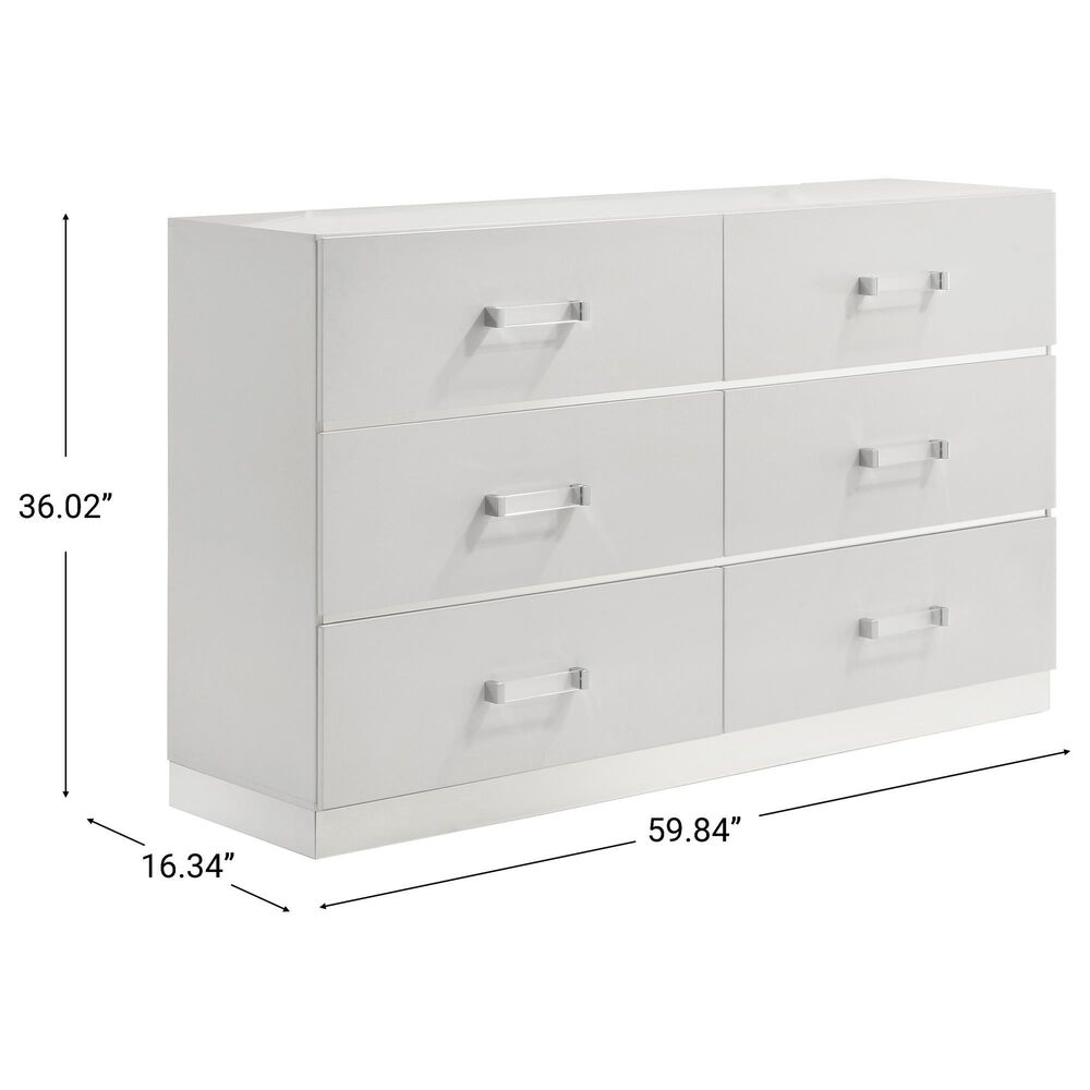 New Heritage Europa 4 Piece Wood Cal King Panel Bedroom Set with Nightstand in White, , large
