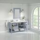 James Martin Vanities Breckenridge 60" Single Bathroom Vanity in Serenity Blue with Single Hole 3 cm White Zeus Quartz Top and Rectangular Sink, , large