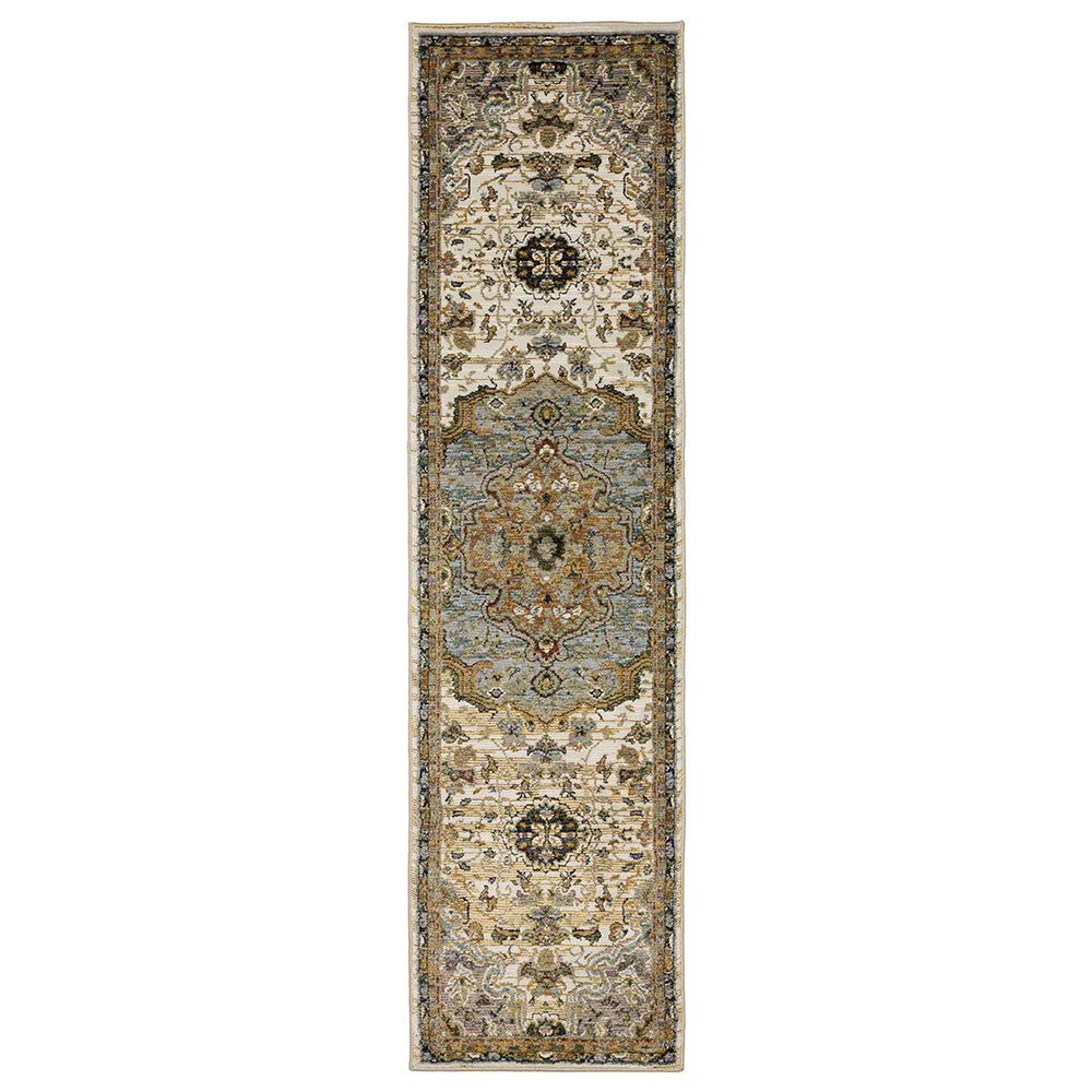 Oriental Weavers Andorra 2"6" x 12" Ivory and Blue Runner, , large