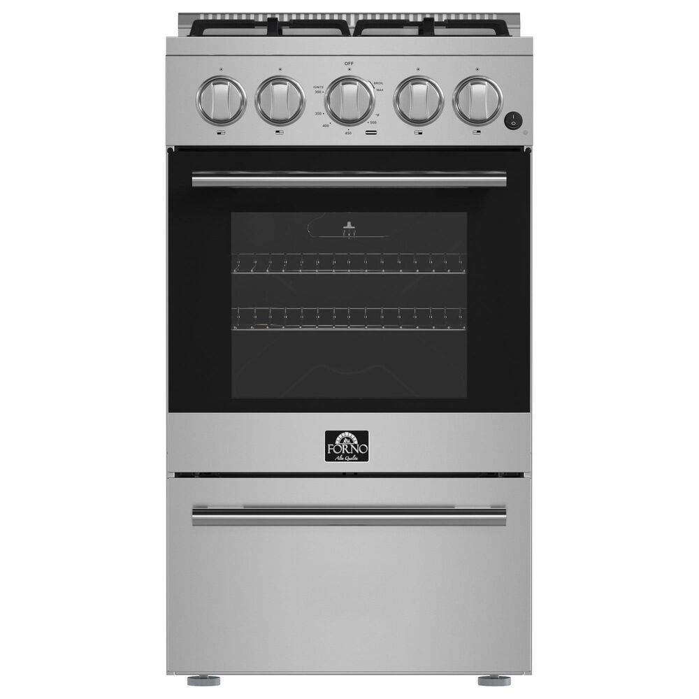 Forno Lamazze 20" Freestanding Gas Range in Black and Stainless Steel, , large