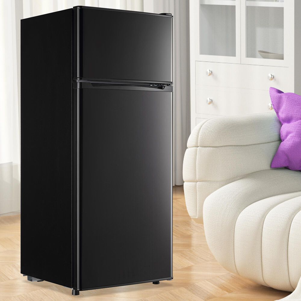 HOMLUX 4.5 Cu. Ft. Mini Upright Refrigerator with 1 Cu. Ft. Top Freezer in Black, , large