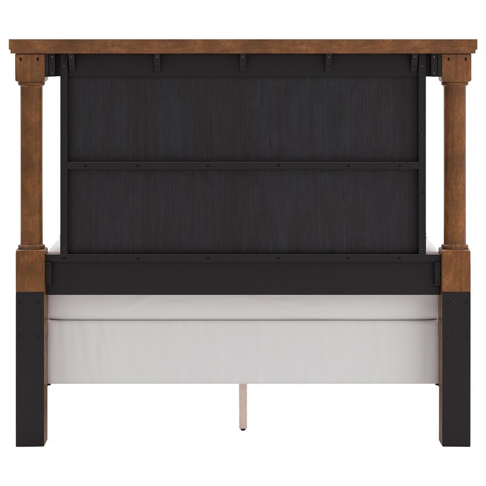 Ashley Rowlenstown Queen Poster Bed in Medium Brown, , large