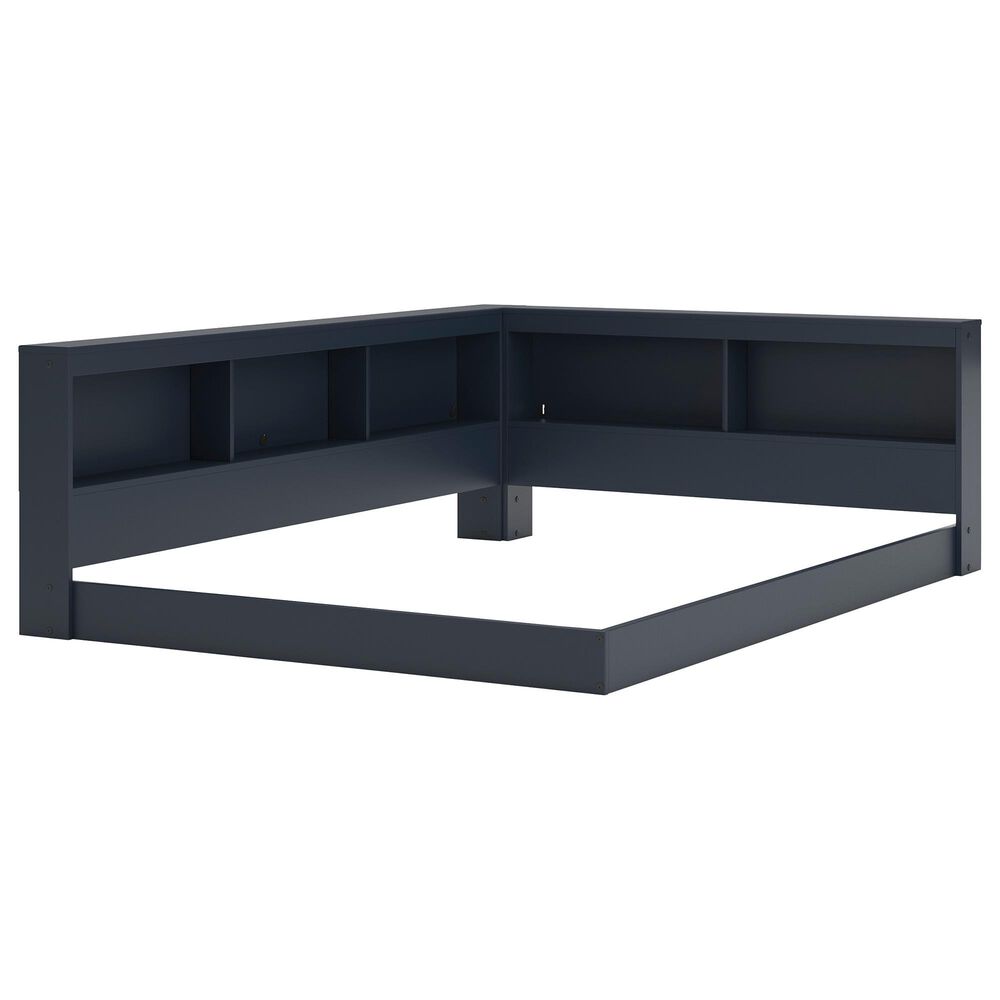 Ashley Simmenfort Full Bookcase Storage Bed in Navy Blue, , large