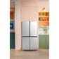 GE Appliances 22.9 Cu. Ft. Smart Counter-Depth Quad-Door Refrigerator in Platinum Glass, , large