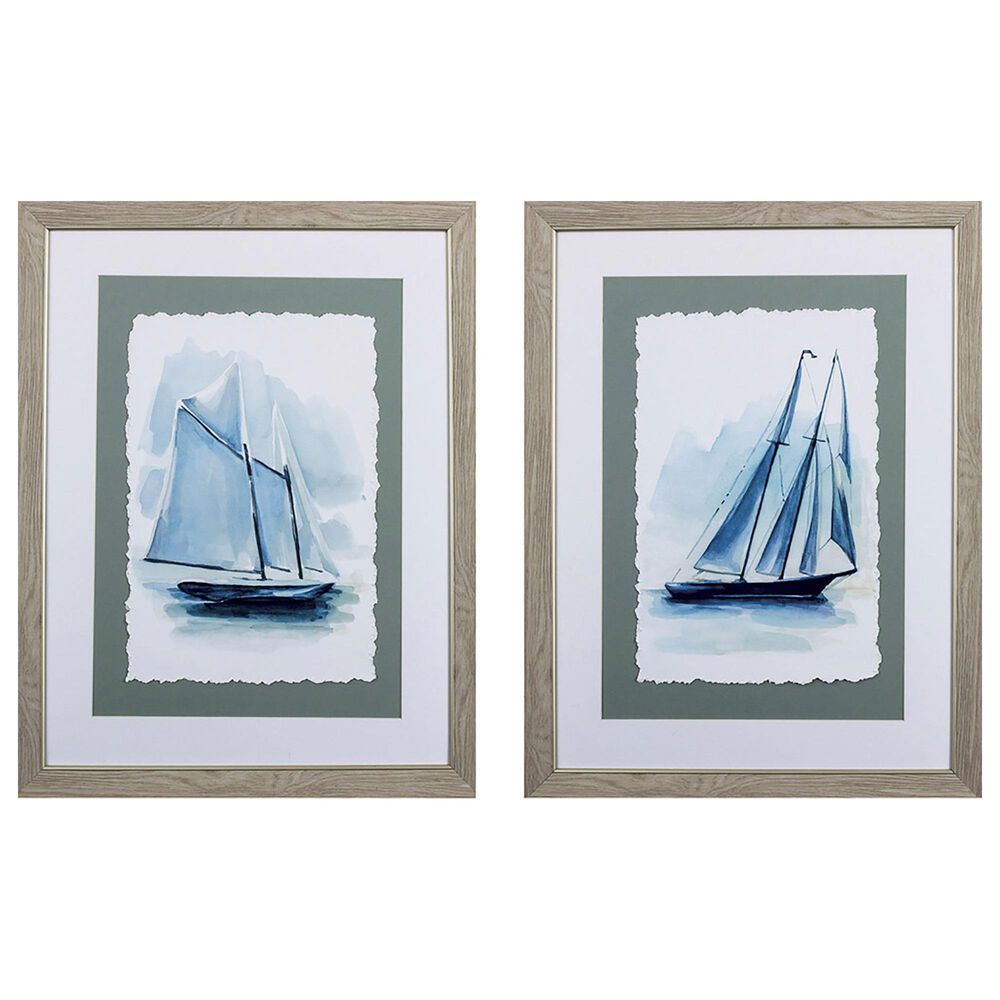 Propac Boston Bluenose Wall Art in Blue (Set of 2), , large