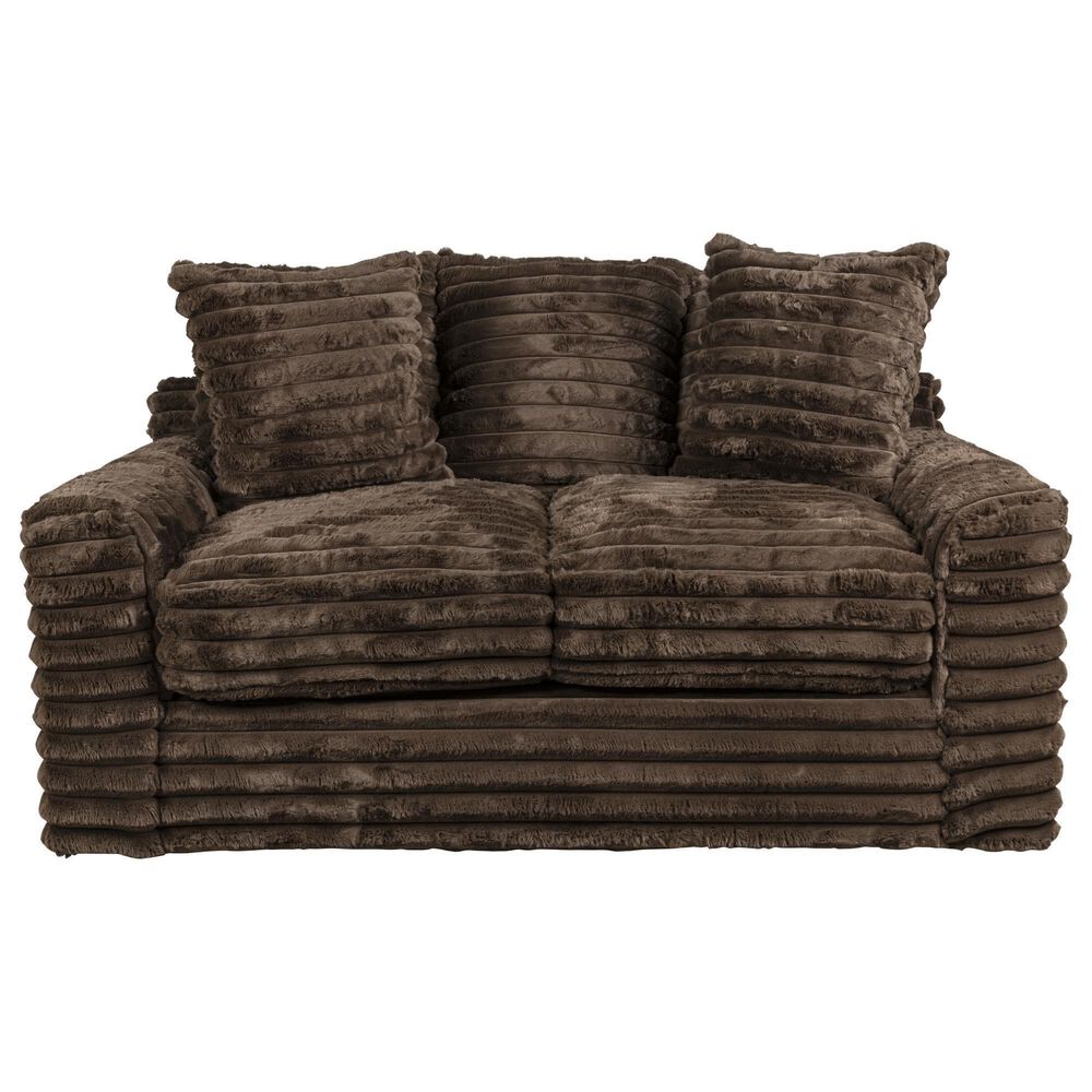J Cooper USA Jenna Stationary Sofa and Loveseat Set in Chocolate, , large