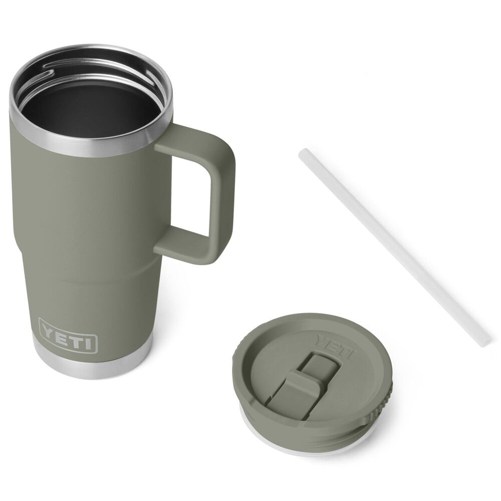 YETI Rambler 20 Oz Travel Mug with Color-Matched Straw Lid in Pampa Green, , large