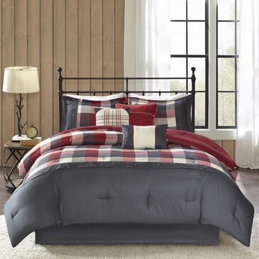 Hampton Park Ridge 7-Piece Queen Comforter Set in Red, , large