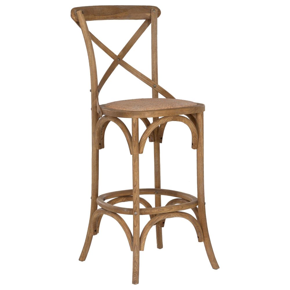 Linon Home Decor Roxy Bar Stool in Weathered Grey, , large