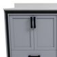 Lexora Home Ziva 60" Double Bathroom Vanity in Dark Grey with 2 cm White Cultured Marble Top and Rectangular Sinks, , large