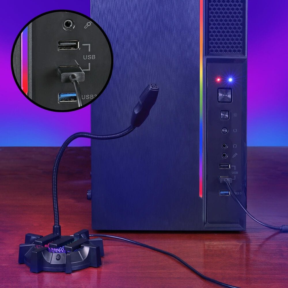 Enhance Microphone for PC with USB Plug and Mute Button in Black, , large