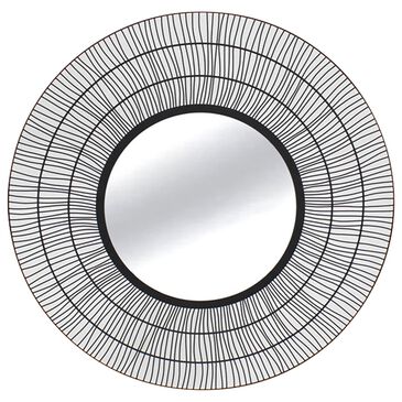 Sagebrook Home 31" Metal Wire Frame Wall Mirror in Black, , large