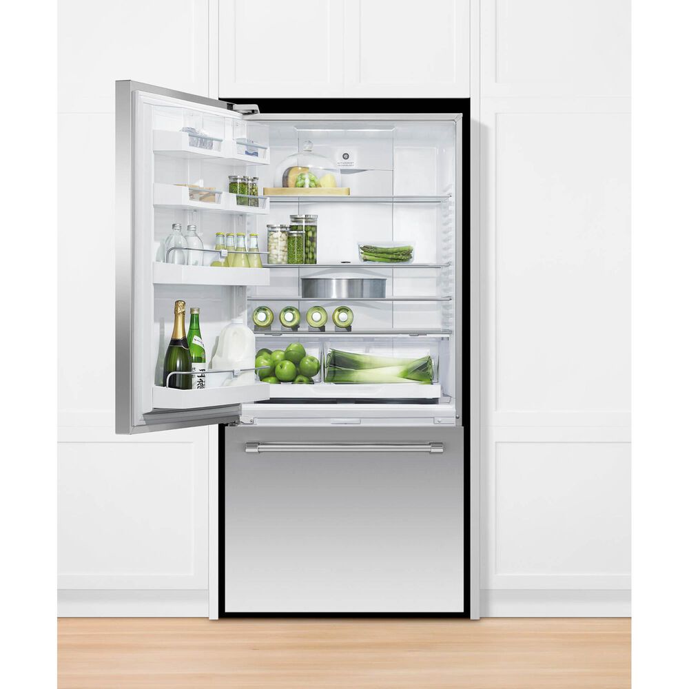 Fisher and Paykel 32&quot; Freestanding Bottom Freezer Refrigerator with Left Hinge in Stainless Steel, , large