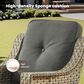 HOMLUX Outdoor Wicker Conversation Sofa in Black, , large