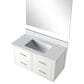 Lexora Home Castor 36" Single Bathroom Vanity in White with 2 cm White Quartz Top, Rectangular Sink and 34" Mirror, , large