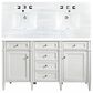 James Martin Vanities Brittany 60" Double Bathroom Vanity in Bright White with 3 cm Arctic Fall Solid Surface Top, , large