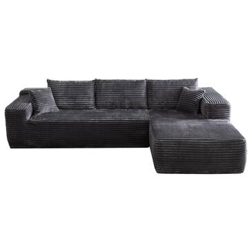 HOMLUX 2-Piece Mod Sectional with RAF Chaise in Gray, , large