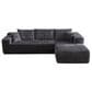 HOMLUX 104" Cloud Sectional Couch Upholstered Modular Sofa with Right L-Shape Chaise, Corduroy Fabric in Gray, , large